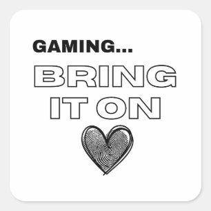 Die Gamer-Postkarte Quadratischer Aufkleber