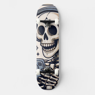 Die Gamer-Skeleton-Tarotkarte Skateboard