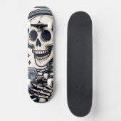Die Gamer-Skeleton-Tarotkarte Skateboard (Vorderseite)
