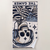 Die Gamer-Skeleton-Tarotkarte Strandtuch (Vorderseite)