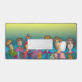 Die Gang und ihre Katzen haben die Mat Schreibtischunterlage (Tastatur & Maus)