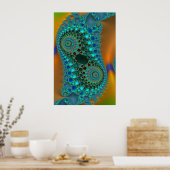 Die Gänge farbenfroh Fraktal Abstrakt Poster (Küche)