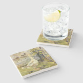 Die Gänse (von Berthe Morisot) Steinuntersetzer (Seitenansicht)