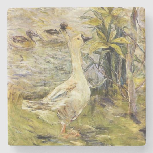 Die Gänse (von Berthe Morisot) Steinuntersetzer (Vorderseite)
