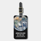 Die ganze Erde, die die östliche Hemisphäre zeigt. Gepäckanhänger (Vorderseite vertikal)