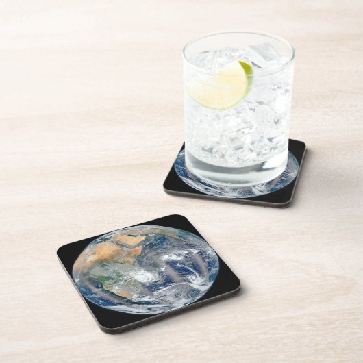 Die ganze Erde, die die östliche Hemisphäre zeigt. Getränkeuntersetzer (Rechte Seite)