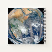 Die ganze Erde, die die östliche Hemisphäre zeigt. Notizblock (Rückseite)