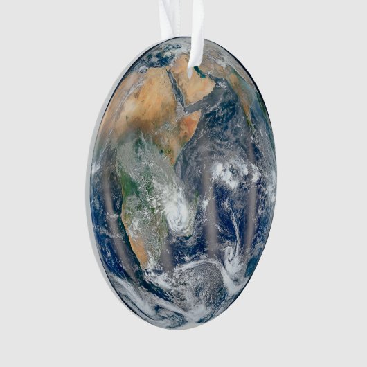 Die ganze Erde, die die östliche Hemisphäre zeigt. Ornament (Vorderseite)