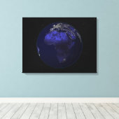 Die ganze Erde in der Nacht zeigt Afrika und Europ Leinwanddruck (Insitu (Holzboden))
