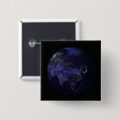 Die ganze Erde in der Nacht zeigt Stadtlampen Button (Vorne & Hinten)