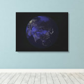 Die ganze Erde in der Nacht zeigt Stadtlampen Leinwanddruck (Insitu (Holzboden))