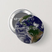 Die ganze Erde mit tropischen Stürmen im Atlantik Button (Vorne & Hinten)