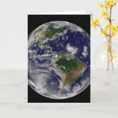 Die ganze Erde mit tropischen Stürmen im Atlantik Karte (Gelbe Blume)