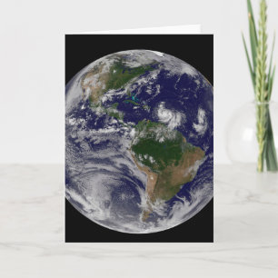 Die ganze Erde mit tropischen Stürmen im Atlantik Karte