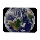 Die ganze Erde mit tropischen Stürmen im Atlantik Magnet (Horizontal)