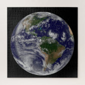 Die ganze Erde mit tropischen Stürmen im Atlantik Puzzle (Vertikal)