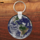 Die ganze Erde mit tropischen Stürmen im Atlantik Schlüsselanhänger (Rückseite)