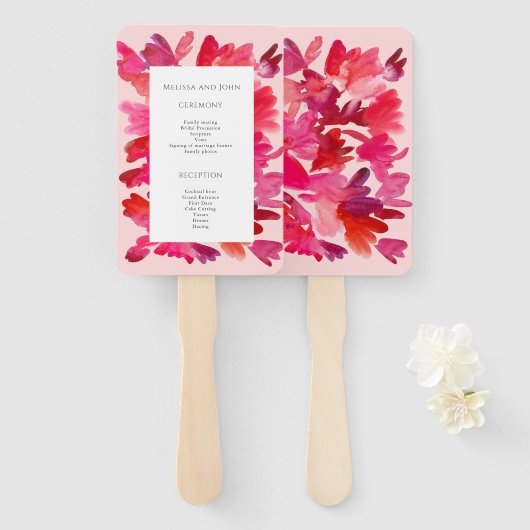 Die ganze Liebe Aquarellfarbe Rot Fächer (Vorne und Hinten)