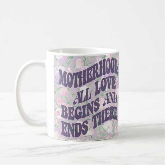 Die ganze Liebe beginnt mit dem Blumendesign des M Kaffeetasse (Links)