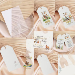 Die ganze Liebe Rustikal Fishing Babydusche Geschenkanhänger