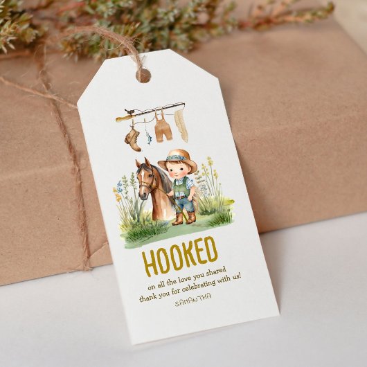 Die ganze Liebe Rustikal Fishing Babydusche Geschenkanhänger