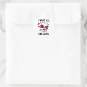 Die ganze Liebe Valentine Runder Aufkleber (Tasche)