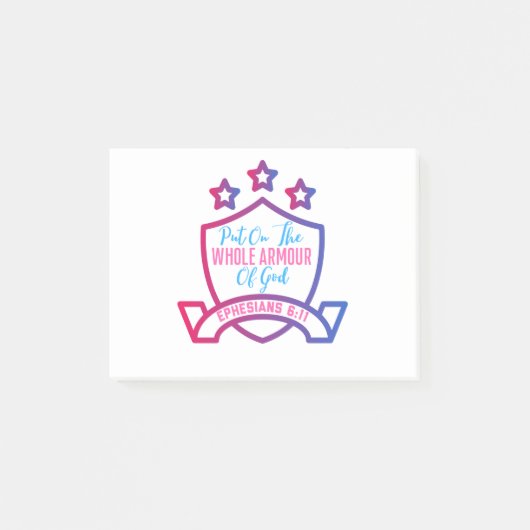 Die ganze Rüstung Gottes Christlichen Glaubens Post-it Klebezettel (Vorderseite)