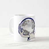 die ganze Welt in Affenhand Kaffeetasse (Vorderseite Links)