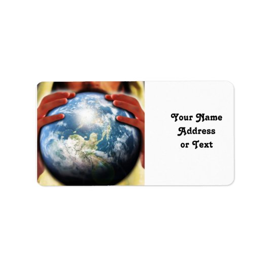 Die ganze Welt in seinen Händen Adressaufkleber (Vorne)