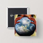 Die ganze Welt in seinen Händen Button (Vorne & Hinten)