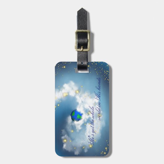 Die ganze Welt in seinen Händen Gepäckanhänger (Vorderseite vertikal)