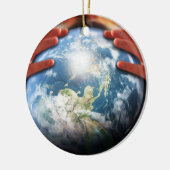 Die ganze Welt in seinen Händen Keramik Ornament (Links)