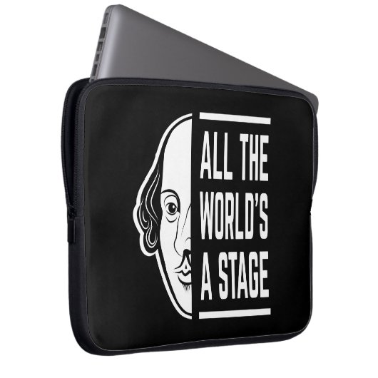 Die ganze Welt ist eine Bühne des Zitats von Shake Laptopschutzhülle (Vorne Rechts)
