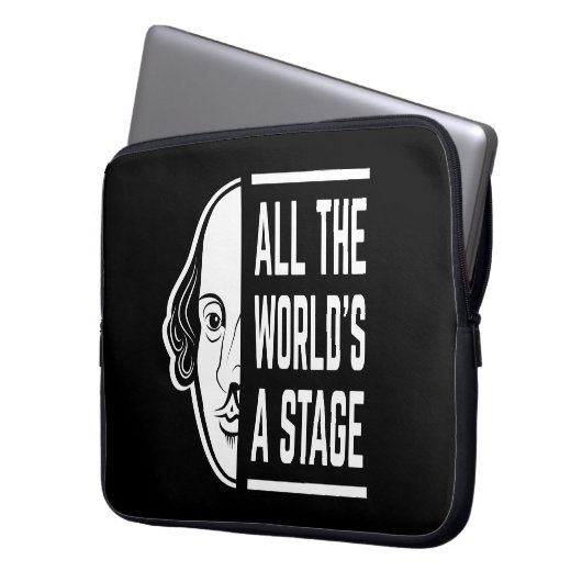 Die ganze Welt ist eine Bühne des Zitats von Shake Laptopschutzhülle (Vorderseite Links)