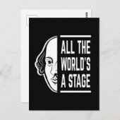Die ganze Welt ist eine Bühne des Zitats von Shake Postkarte (Vorne/Hinten)