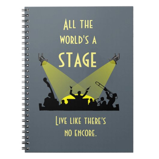 Die ganze Welt ist eine Bühne, die Cooles Zitat In Notizblock (Vorderseite)
