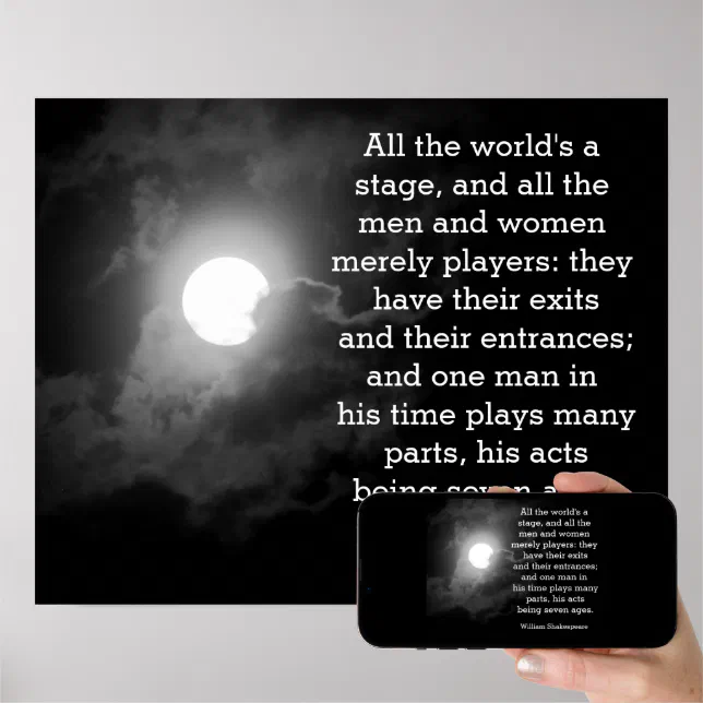 Die Ganze Welt Ist Eine Bühne Die ganze Welt ist eine Bühne - Shakespeare-Zitat Poster | Zazzle.de