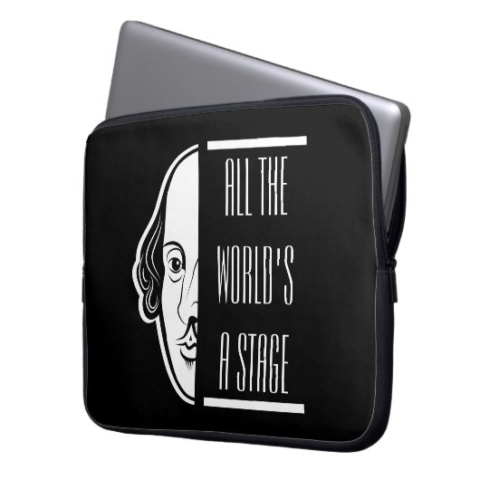 Die ganze Welt ist eine Bühne Shakespeare Zitat Th Laptopschutzhülle (Vorderseite Links)