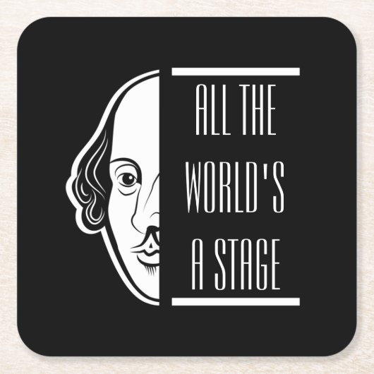 Die ganze Welt ist eine Bühne Shakespeare Zitat Th Rechteckiger Pappuntersetzer (Vorderseite)