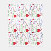 Die ganze Welt, viele Sprachen für Frohe Weihnacht Fleecedecke (Vorderseite)