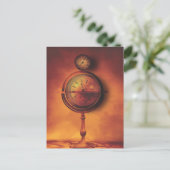 Die ganze Zeit in der Welt Steampunk-Uhr-Globe Postkarte (Stehend Vorderseite)