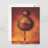 Die ganze Zeit in der Welt Steampunk-Uhr-Globe Postkarte (Vorne/Hinten)