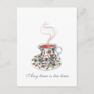 Die ganze Zeit Teezeit Postkarte