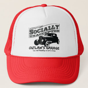 Die Garage des Geächteten. Sozial unaccepted Truckerkappe
