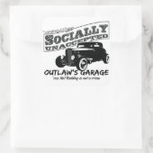 Die Garage des Gesetzgebers. Sozial unakzeptierte  Quadratischer Aufkleber (Tasche)