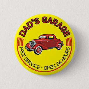 Die Garage des Vaters für Vater, der Autowerkstat Button