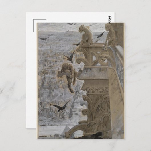 Die Gargoyles im Notre-Dame de Paris Postkarte (Vorne/Hinten)
