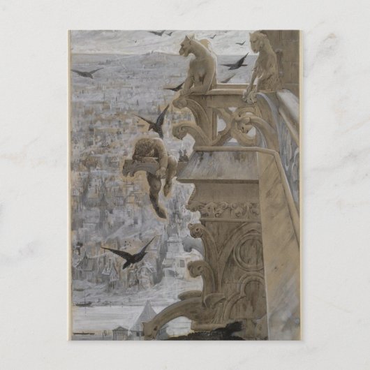 Die Gargoyles im Notre-Dame de Paris Postkarte (Vorderseite)