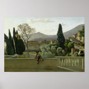 Die Gärten des Landhaus d'Este, Tivoli, 1843 Poster