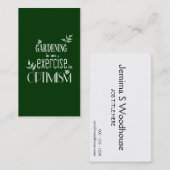 Die Gartenarbeit ist eine Übung im Optimismus Visitenkarte (Vorne/Hinten)